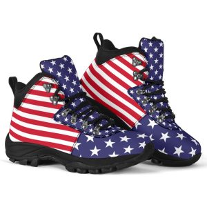 Usa Flag Alpine Boots: Vegan Leather Patriotic Gift