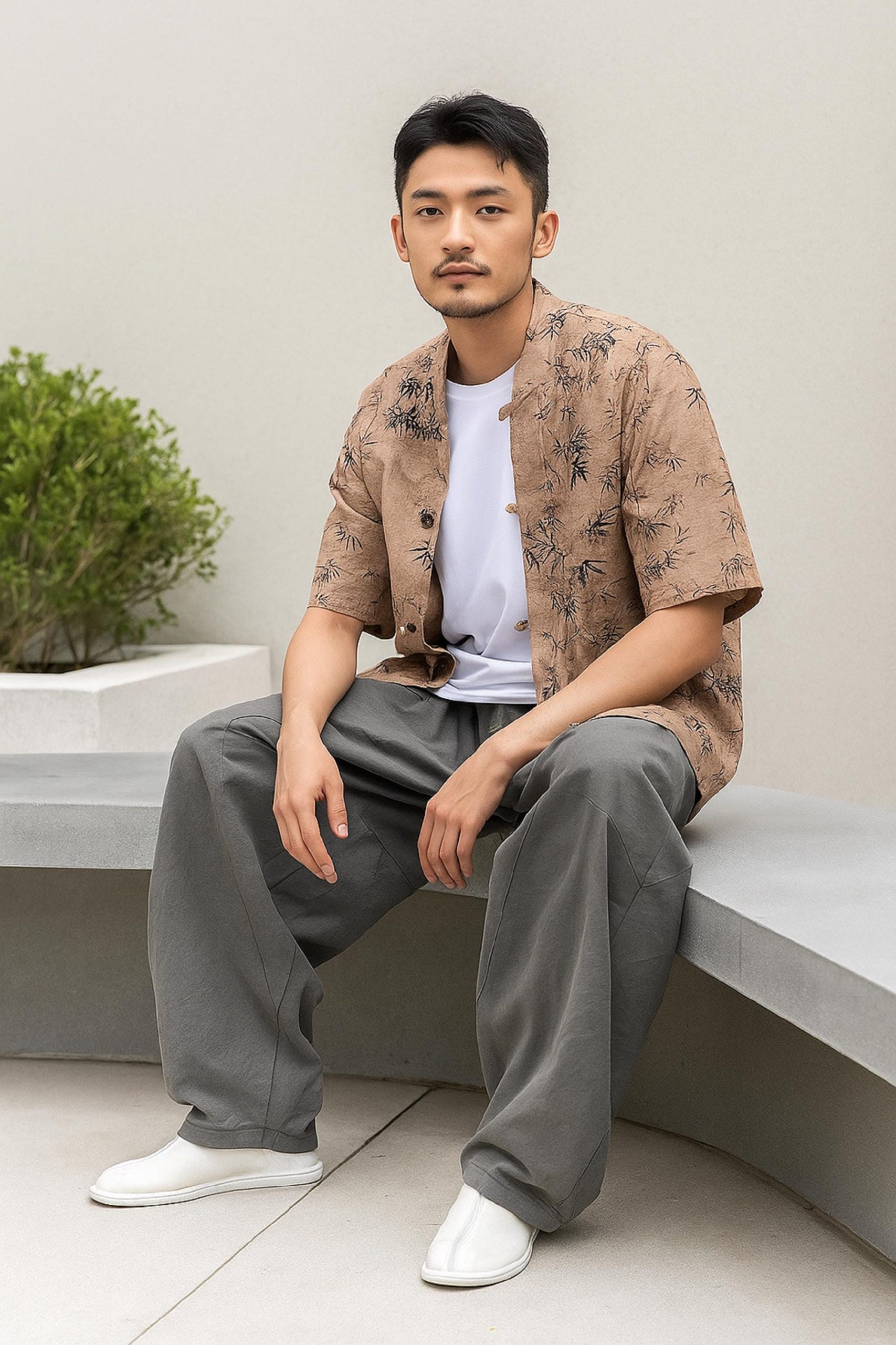 Men's Cotton Harem Pants: Loose Fit Elastic Waist