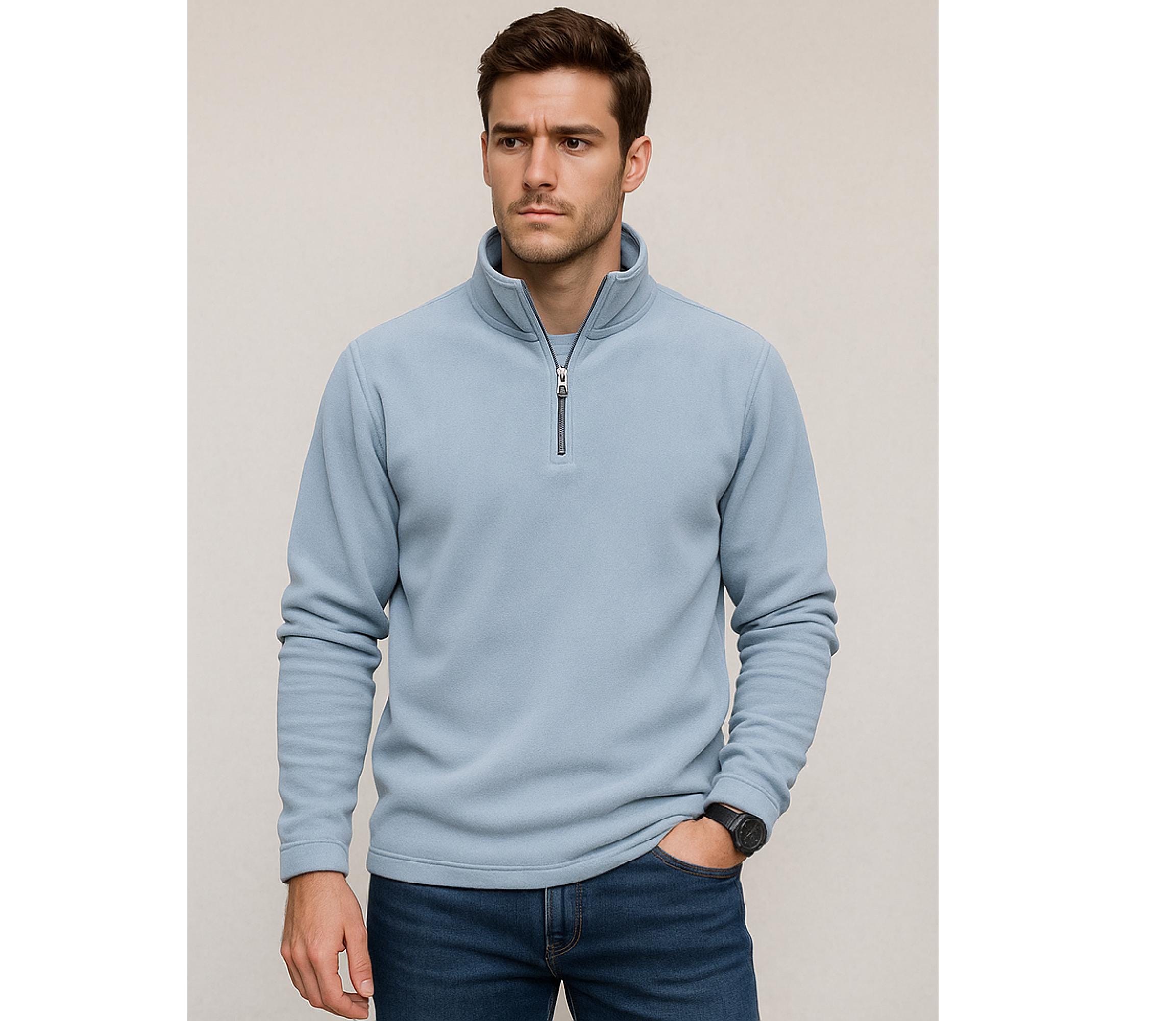 Men's Fleece Pullover Sweatshirt: Halfzip Cozy Winter Shirt